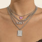 Jewelry Simple Letter Butterfly Pendant Necklace Female Hip Hop Personality Metal Tag Clavicle Necklace