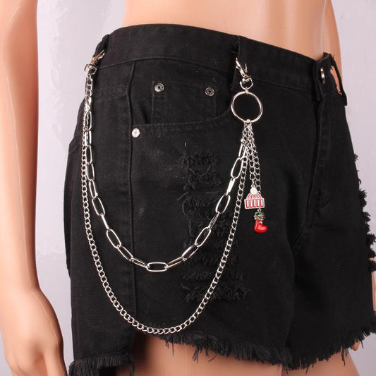 Autumn and winter double-layer pants chain Christmas chain with snowflake socks embellished with festive ornaments