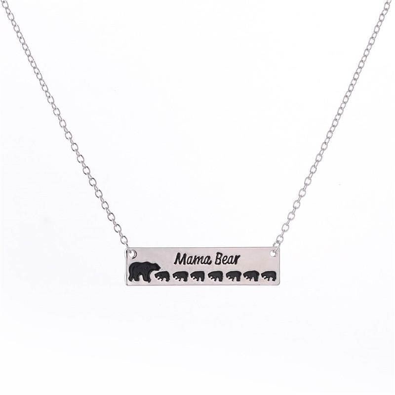Popular jewelry simple fashion mama bear pendant necklace mamabear mother's day gift