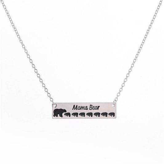Popular jewelry simple fashion mama bear pendant necklace mamabear mother's day gift