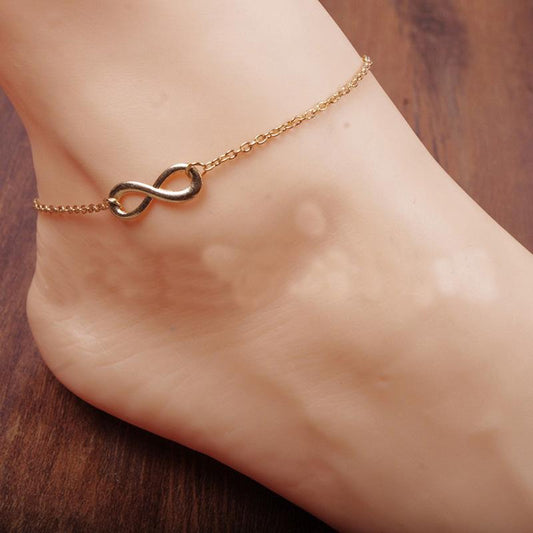 Ornaments simple fashion summer all-match good luck number 8 lucky 8 word simple anklet