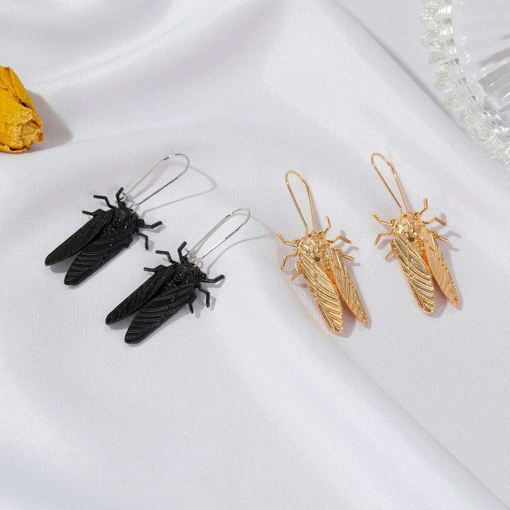 Earrings Creative Insect Golden Cicada Earrings Personality Long Cicada Earrings Earrings Accessories