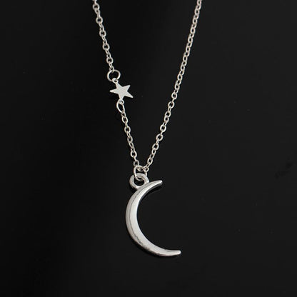 Fashion Simple Star Moon Necklace Personality Crescent Clavicle Chain Jewelry