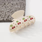 F4332 Light Luxury Cute Fruit Series Shark Clip Summer Cherry Watermelon Strawberry Color Diamond Fun Hair Clip