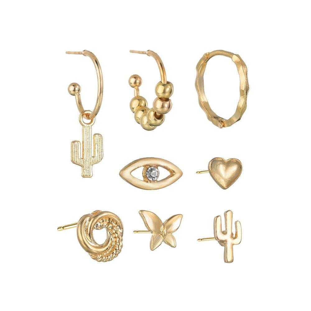 Earrings fashion gold-plated earrings set combination devil's eye earrings earrings women