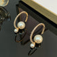 Exaggerated diamond-encrusted pearl earrings women's fashion light luxury niche design geometric big earrings net red earrings trend