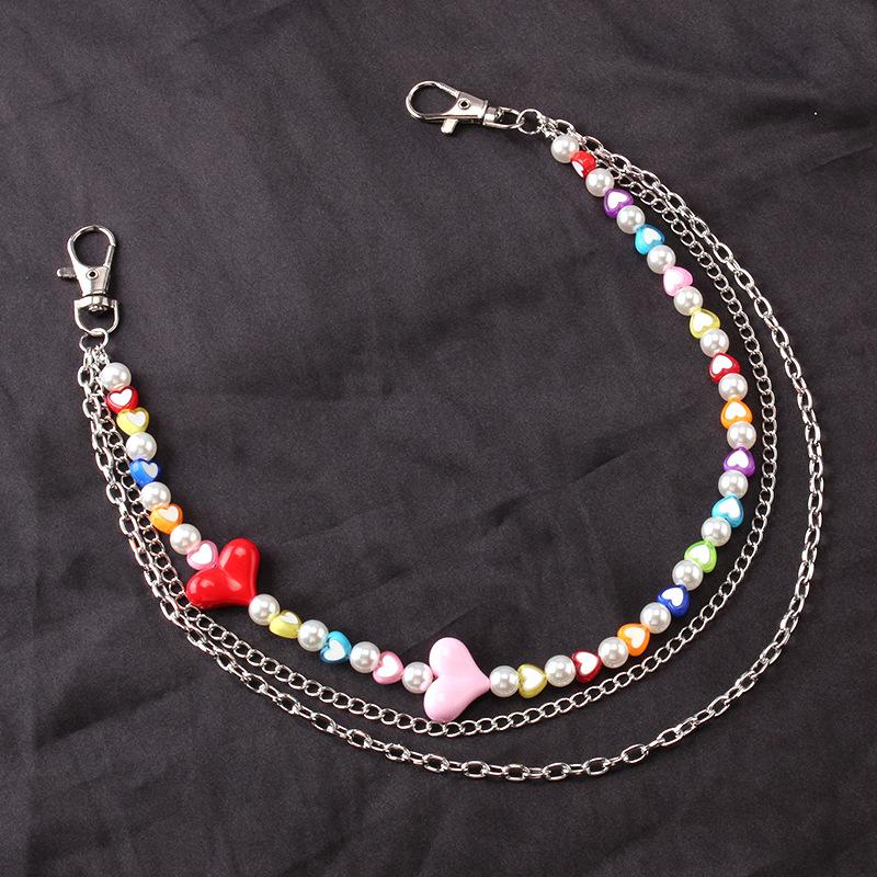 Jewelry Sexy Tassel Fruit Peach Heart Soft Pottery Pants Chain Double Chain Imitation Pearl Body Chain