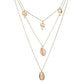 Jewelry Creative Shanghai Style Geometric Necklace Female Simple Coconut Shell Pendant Multilayer Necklace