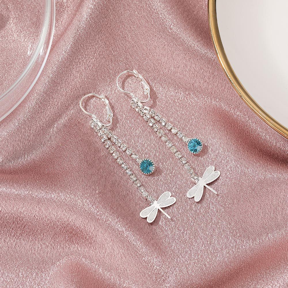 Niche Design Long Fashionable Dragonfly Earrings Female Exquisite Aesthetic Light Luxury Tassel Insect Earrings