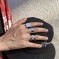 Hip Hop Trend Metal Glossy Men's Ring Set Fashion Retro Design Sensitive Ring Ring