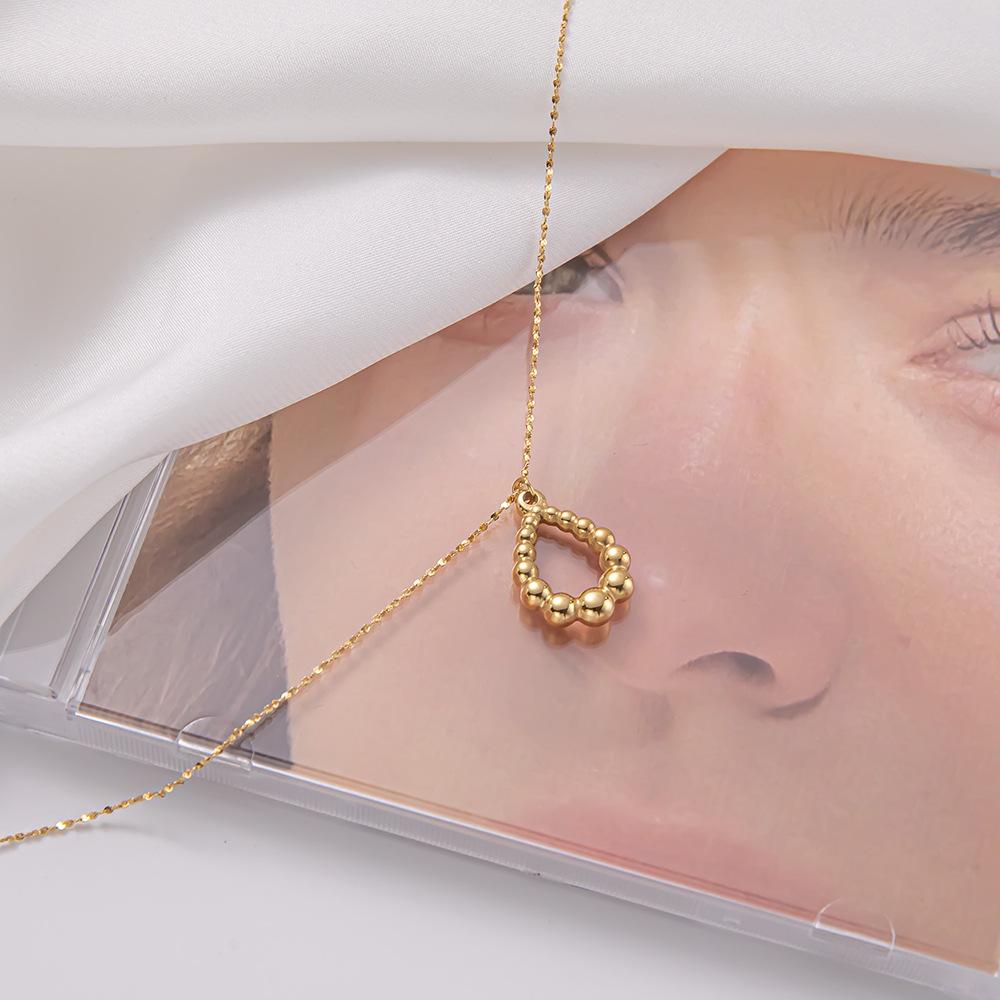 Niche retro hand-made irregular water drop necklace simple and versatile high-end clavicle chain female