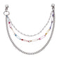 Jewelry personality pearl chain metal waist chain ins fashion multi-color pin multi-layer pants chain