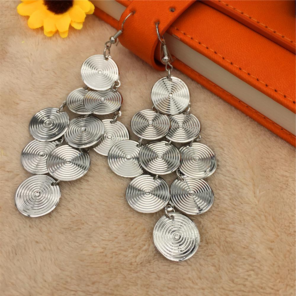 Direct Supply Fashion Retro Personality Rhombus Small Disc String Ladies Earrings Pop Earrings