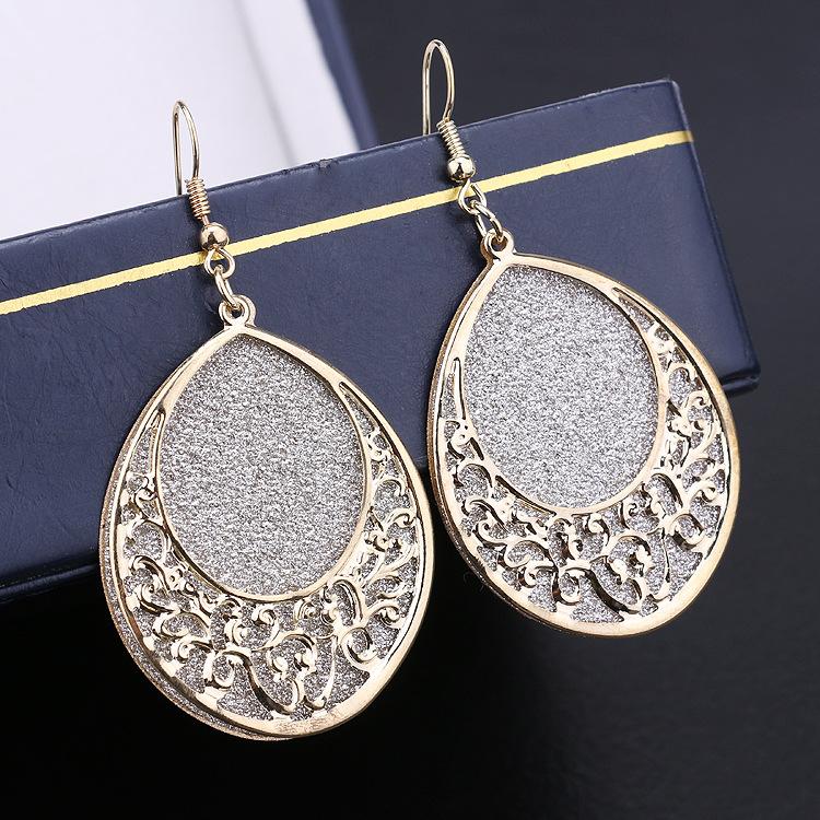Exaggerated Swing Earrings Palace Vintage Frosted Earrings
