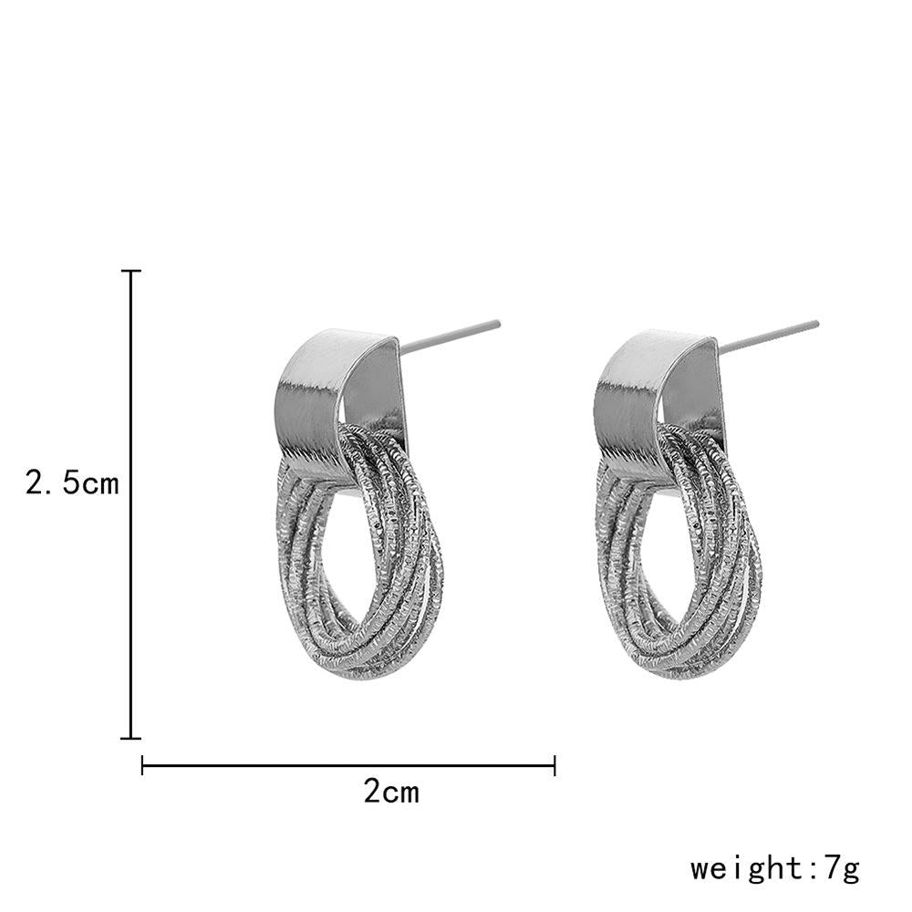 Hollow hemp wreath geometric winding earrings fashion simple trend retro elegant temperament ear jewelry