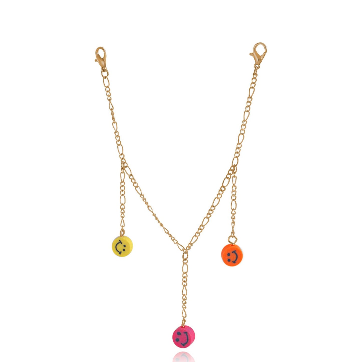 Jewelry ins metal color soft pottery smiley face pants bag chain geometric retro sexy clothes accessories