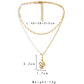 Fashion and simple temperament stainless steel gold double-layer pearl snake pendant necklace collarbone chain all-match