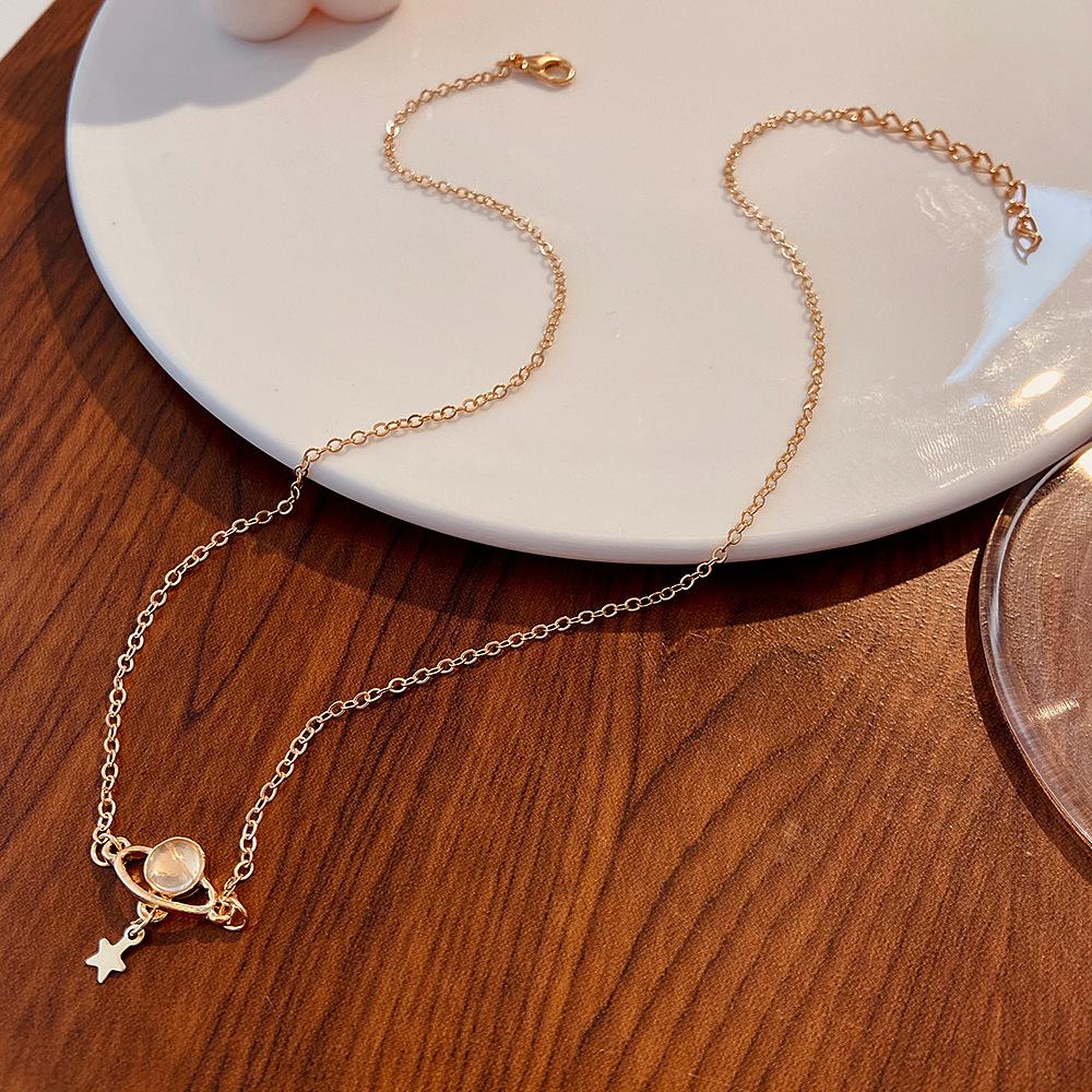 ins universe planet necklace fashion light luxury niche design star pendant clavicle chain personality necklace tide