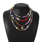 N777 Bohemia Vacation Rice Bead Necklace Female Fashion Ethnic Imitation Pearl Clavicle Chain Alloy Pendant