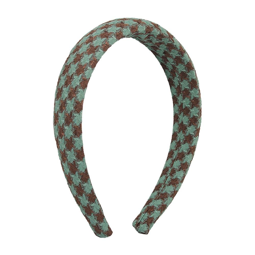 F3889 Fashion Temperament Retro Headwear Temperament Net Red Simple Hairpin Elegant Plaid Wide Brimming Headband Female