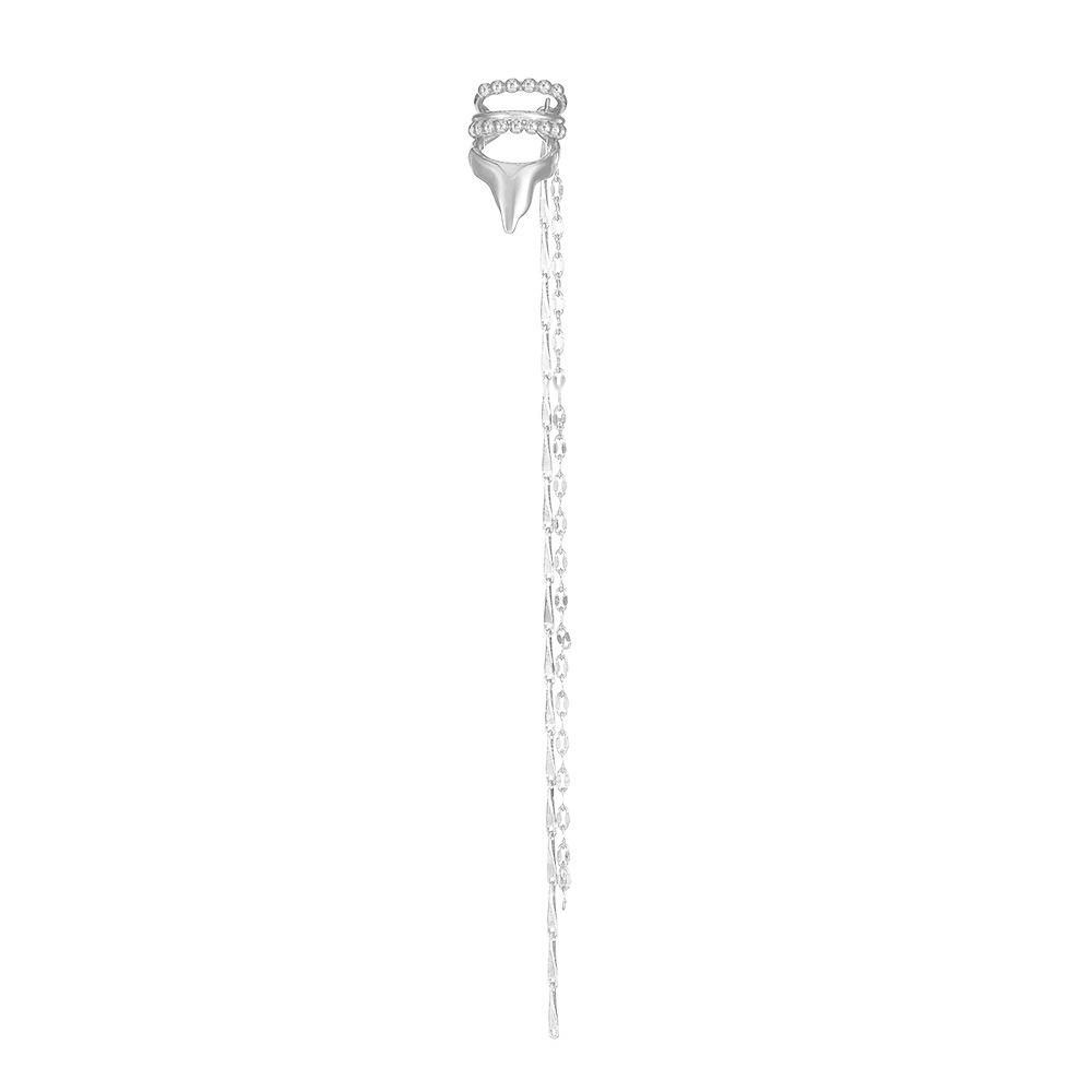 ins simple elf ear clip without ear hole fashion temperament niche design long chain tassel ear bone clip