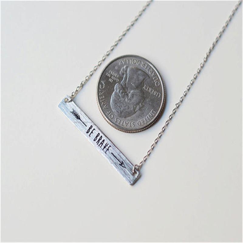 Explosive strip lettering necklace bebrave hand-smeared inspirational women's necklace