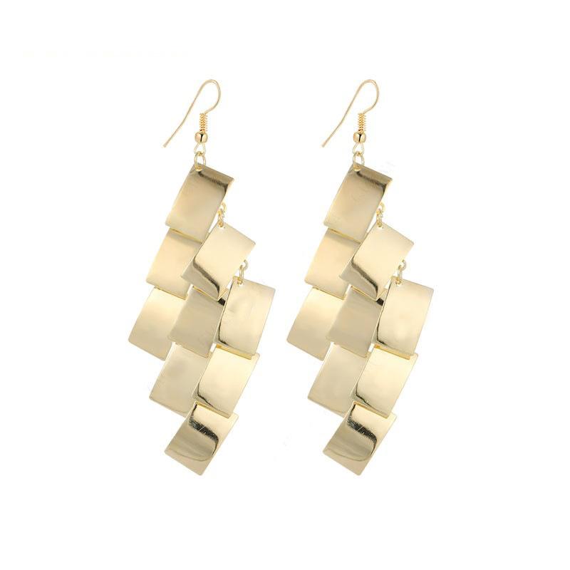 Rectangular Sequin Long Earrings Retro Exaggerated Earrings Indian Earrings earrings