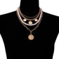Jewelry Retro Multi-layer Beaded Chain Fashion Necklace Simple Portrait Imitation Pearl Multi-layer Necklace