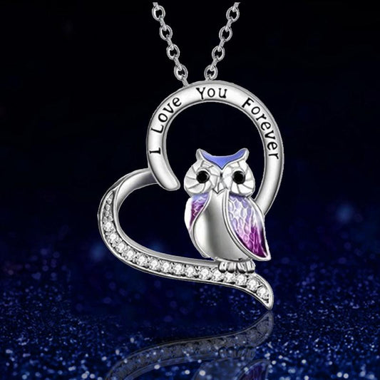 Explosive Pendant Necklace Women's Fashion Alphabet Necklace ILoveYou Heart Owl Jewelry