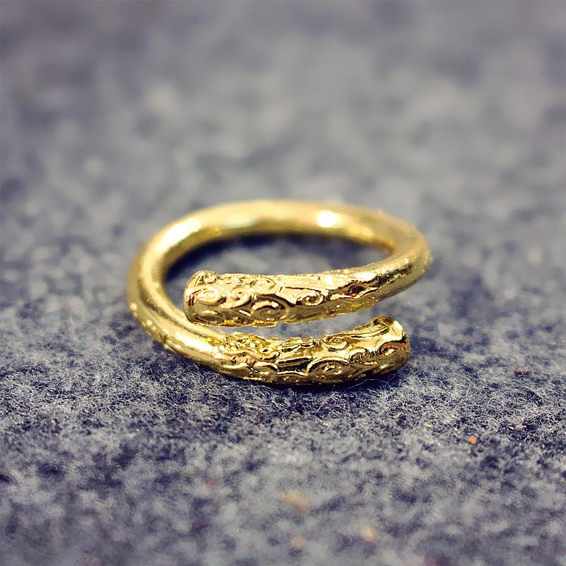 Qingwen Jewelry The Return of the Great Sage Sun Wukong Golden Hoop Stick Ring Creative Retro Couple Open Ring