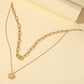 Personalized pig nose collarbone necklace fashion double temperament pearl hollow metal necklace