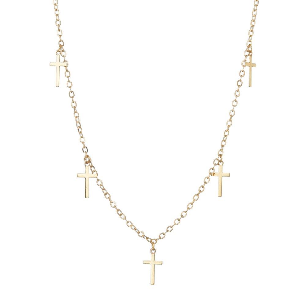Accessories Fashion Cross Pendant Necklace Vintage Simple Clavicle Chain