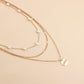 Jewelry fashion multi-layer small hole chain LOVE round pendant necklace female love imitation pearl necklace