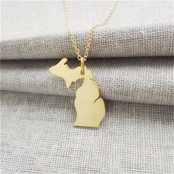 Jewelry American Michigan Michigan Necklace Women's Pendant Necklace