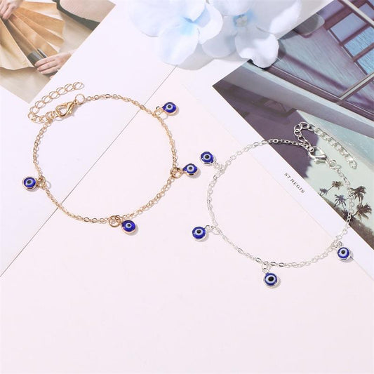 Foot decoration personality eye pendant ladies foot decoration fashion drop oil simple anklet creative alternative jewelry