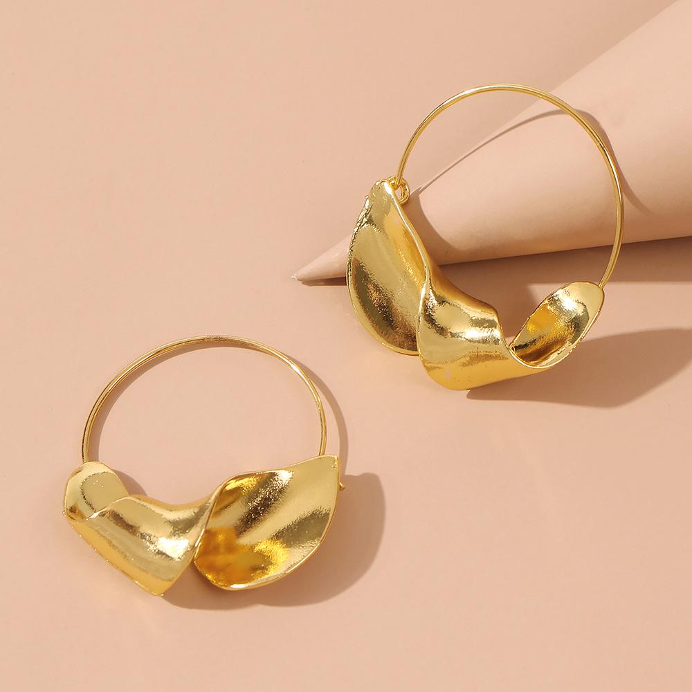 E8696 Exaggerated Alloy Earrings Women's Creative Geometric Big Circle Earrings Personalized Punk Earrings