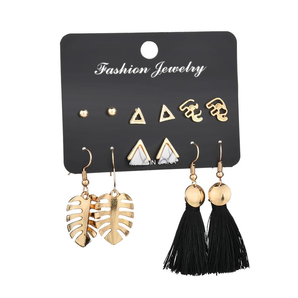 Accessories Multi-Piece Tassel Stud Earrings Bohemian Flower Earrings Jewelry