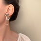 ins black butterfly earrings French light luxury niche design pearl chain tassel earrings sweet earrings