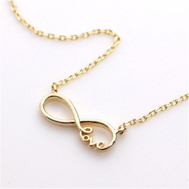 Necklace simple personality 8 characters infinite eternal love love necklace exquisite collarbone chain small amount mixed batch