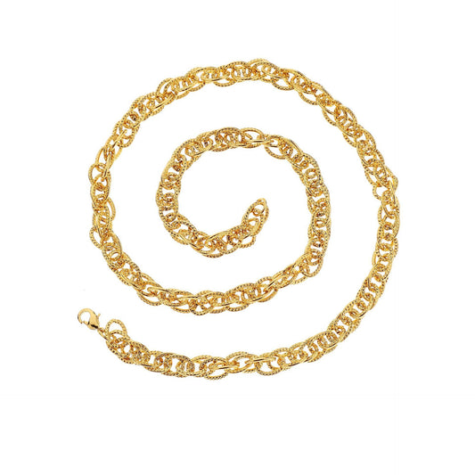 Fashion Men's Hip Hop Necklace Trend 1.6 Flat Flower Fake Twist Iron Chain Single Chain Jewelry