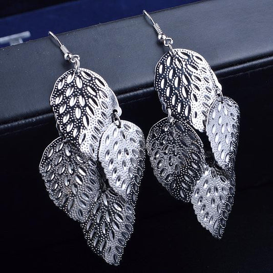 Multi-level Strawberry Dot Leaves Ladies Earrings Alloy Metal Sheet Earrings