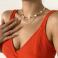 Jewelry simple daisy colorful flower bead necklace hip-hop retro metal snake bone chain necklace