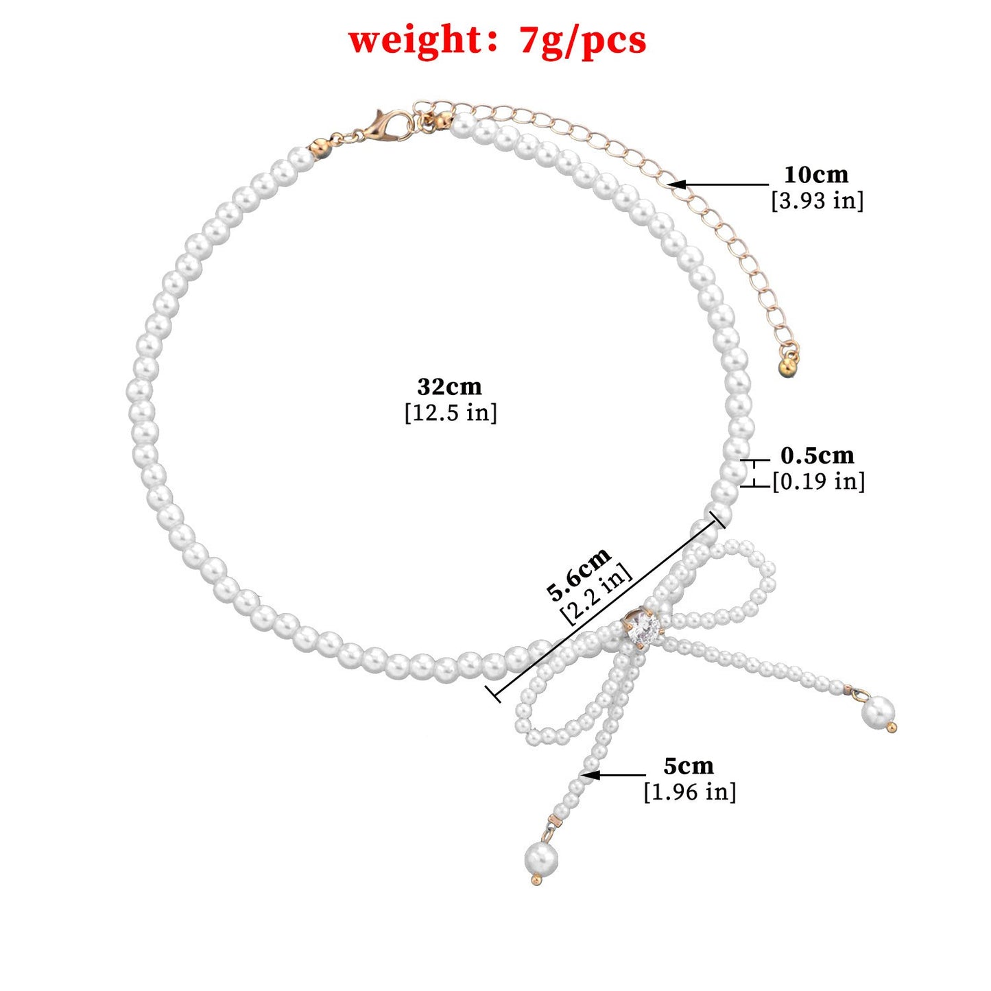 Jewelry Fashion Trend Full Pearl Tassel Temperament Necklace Diamond Bow Knot Super Fairy Clavicle Chain