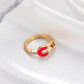 Ins cold geometric ring dripping oil paper clip ring creative net red design tail ring