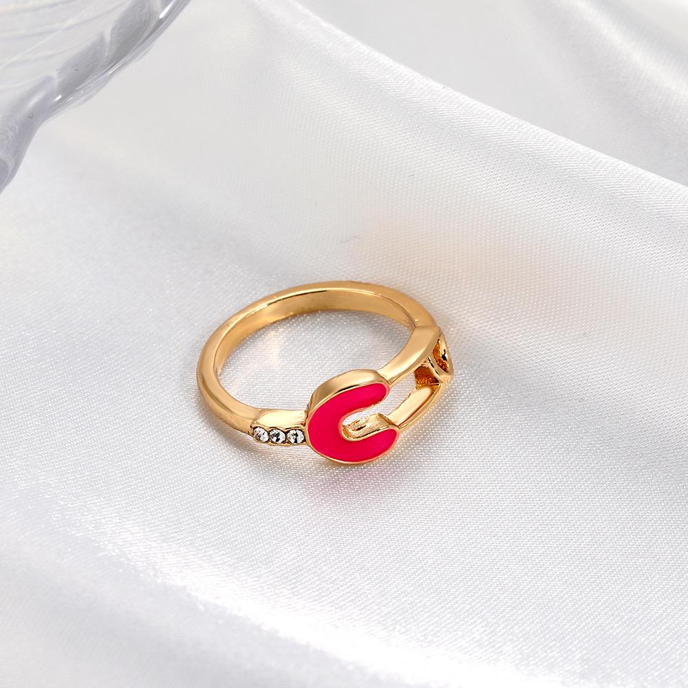 Ins cold geometric ring dripping oil paper clip ring creative net red design tail ring