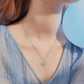 Fashion Ladies Heart Shaped Dolphin Diamond Necklace Cute Peach Heart Clavicle Chain Necklace Jewelry