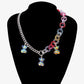 Personalized color smiley bear necklace for men and women fashion hip-hop couple pendant retro jewelry necklace