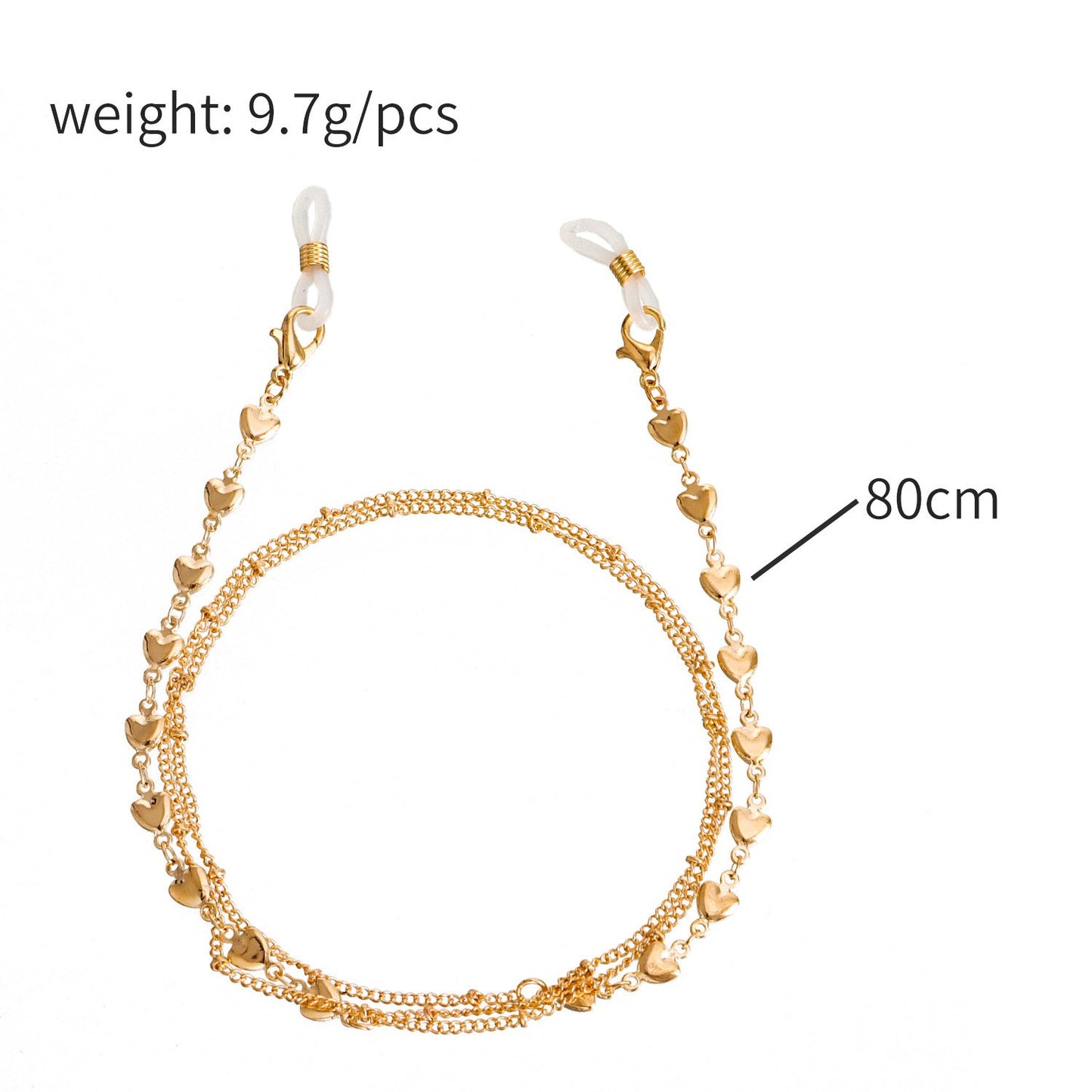 Mask hanging chain glasses chain love five-pointed star butterfly mask chain leaf metal glasses chain