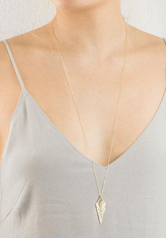 Women's Rhombus Pendant Necklace Simple and Exquisite Clavicle Chain Jewelry