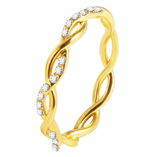 Diamond twist ring female fashion temperament diamond twisted geometric index finger ring ins net red ring